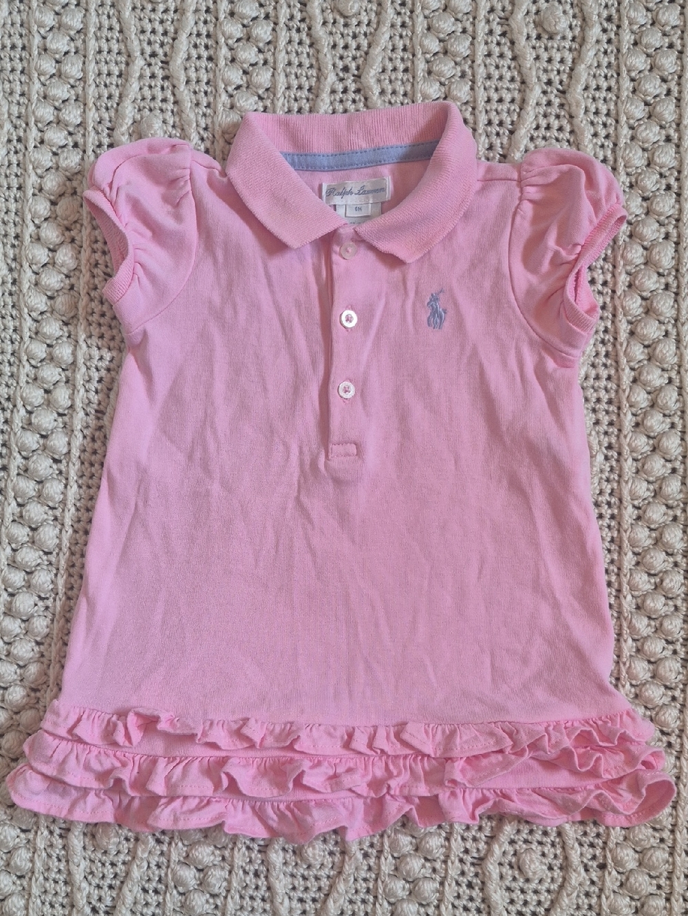 Ralph Lauren Ruffle Cotton Polo Dress 6m